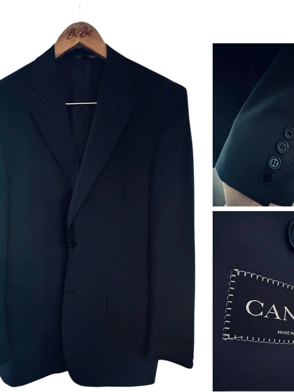 Canali Men’s Navy Single-Breasted Sport Coat See Measurements